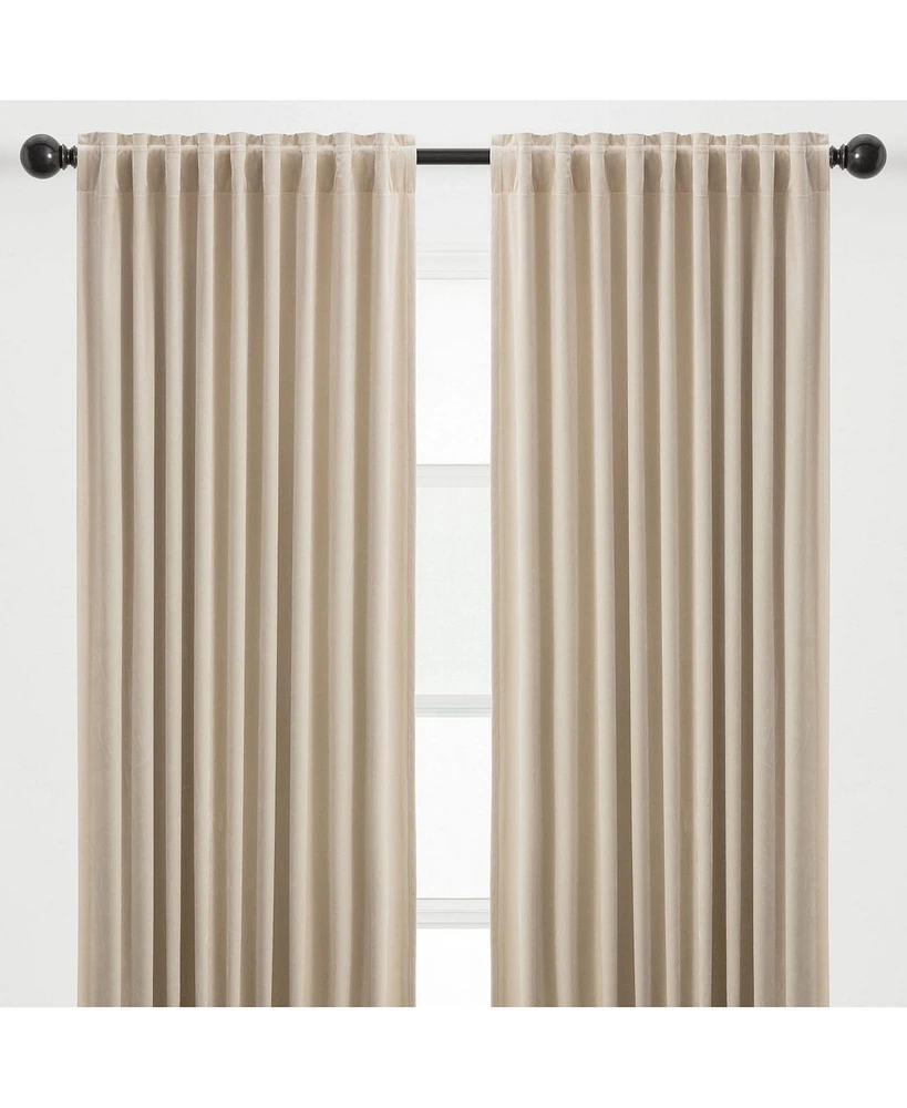 Chanasya Premium 2-Panel Blackout Velvet Curtains