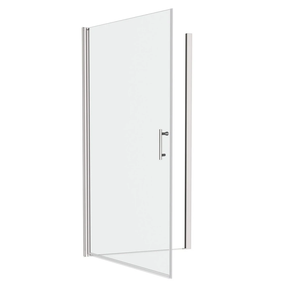 1 3/8" adjustment, universal pivot shower door, open outside, with 1/4" tempered glass