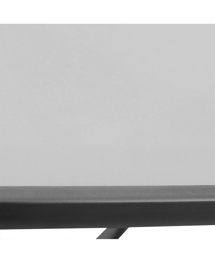27" Square Bistro Table Garden Dining Table Outdoor Tempered Glass Table