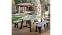 Valverde 3-Piece Gray Acacia Wood Picnic Dining Set