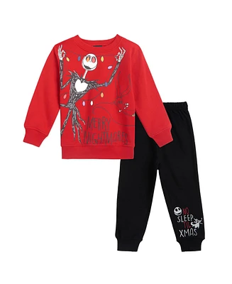 Nightmare Before Christmas Toddler Boys Disney Winnie the Pooh Mickey Mouse Toy Story Fleece Sweatshirt and Jogger Pants Outfit Set