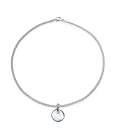 Bling Jewelry Letter Block Alphabet Initial Circle Disc Anklet .925 Sterling Silver 9 Inch