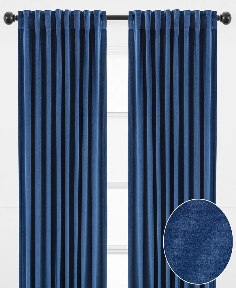 Chanasya Premium Solid Velvet Curtains - Classy and Drapes for Living Room or Bedroom 52" x 63" Blush, 2 Panels