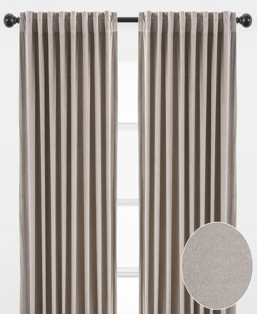 Chanasya Premium Solid Velvet Curtains - Classy and Drapes for Living Room or Bedroom 52" x 84" Blush, 2 Panels