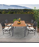 2PCS Patio Pe Wicker Dining Chairs with Soft Zippered Cushions Armchairs