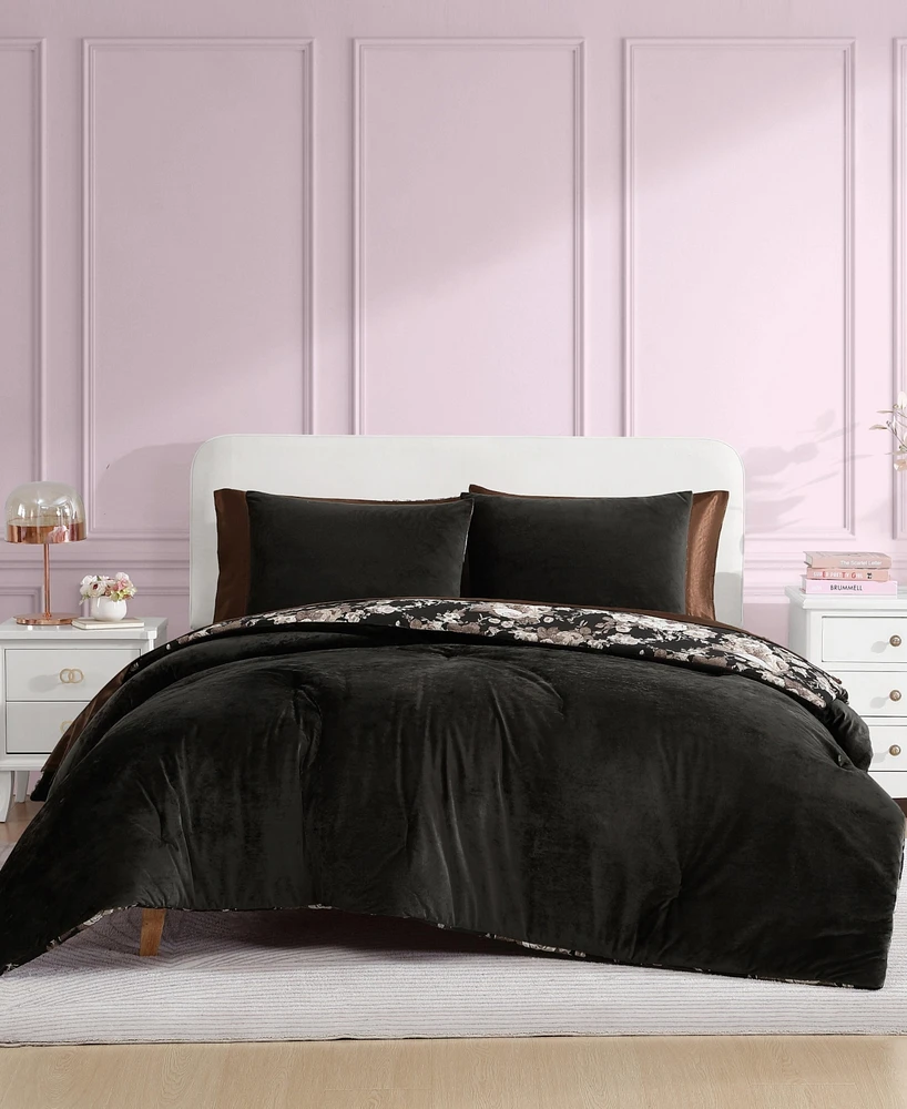Betsey Johnson Solid Velvet 3-Pc. Duvet Cover Set