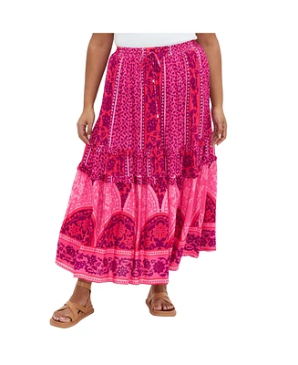 City Chic Plus Samara Print Skirt