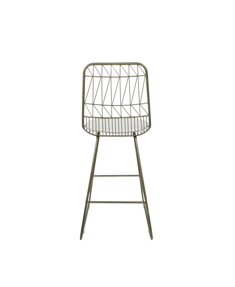 Modern Geometric Counter Stools With Water-Resistant Cushions (Set Of 2)