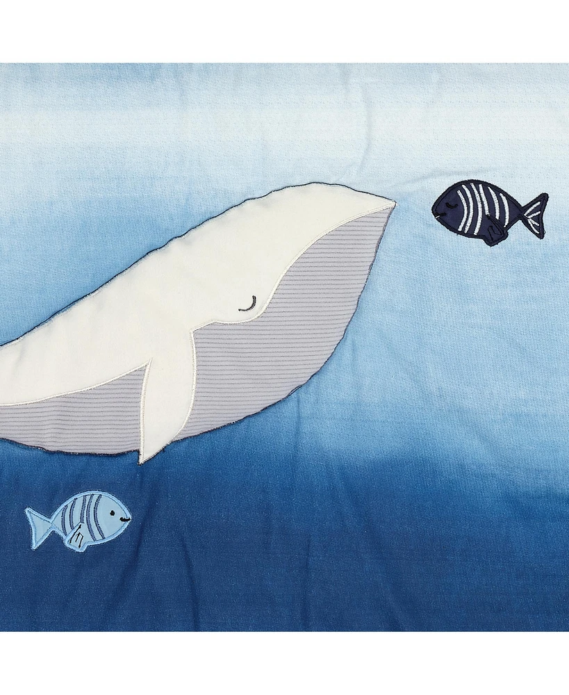 Lambs & Ivy Bubbles & Squirt 3-Piece Whale/Ocean Aquatic Baby Crib Bedding Set