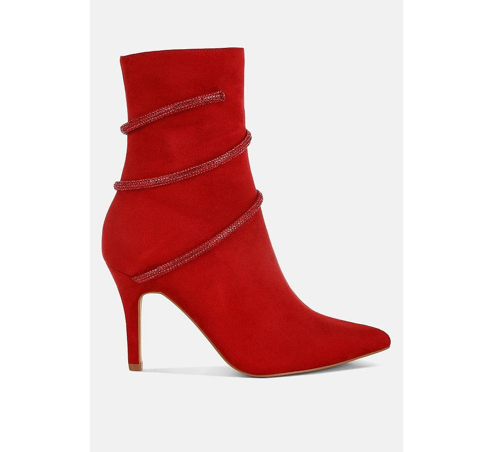 Roda Rhinestone Wrap-Around Stiletto Boots