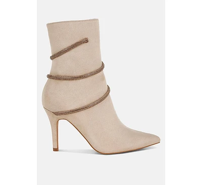 Roda Rhinestone Wrap-Around Stiletto Boots