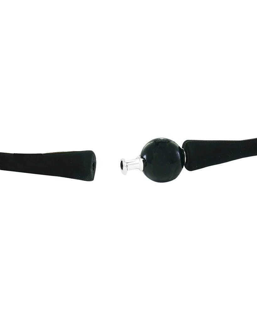 Effy Cultured Freshwater Pearl (11mm) Black Silicone 14" Choker Necklace (Also available in Light Blue, Turquoise or Pink)