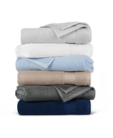 Arkwright Home Host and Bath Towels (4 Pack), Solid Color Options, 27x54 in, Double Stitched Edges, 600 Gsm, Soft Ringspun Cotton, Stylish Stripe