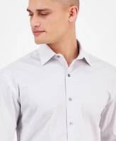 Alfani Men's Regular-Fit 4-Way Stretch Micro-Dot Dress Shirt, Created for Macy's