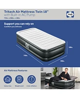 Sealy Baby Sealy Tritech Twin Sized 18" Air Mattress Bed 2 Person w/Built-In Ac Pump & Bag