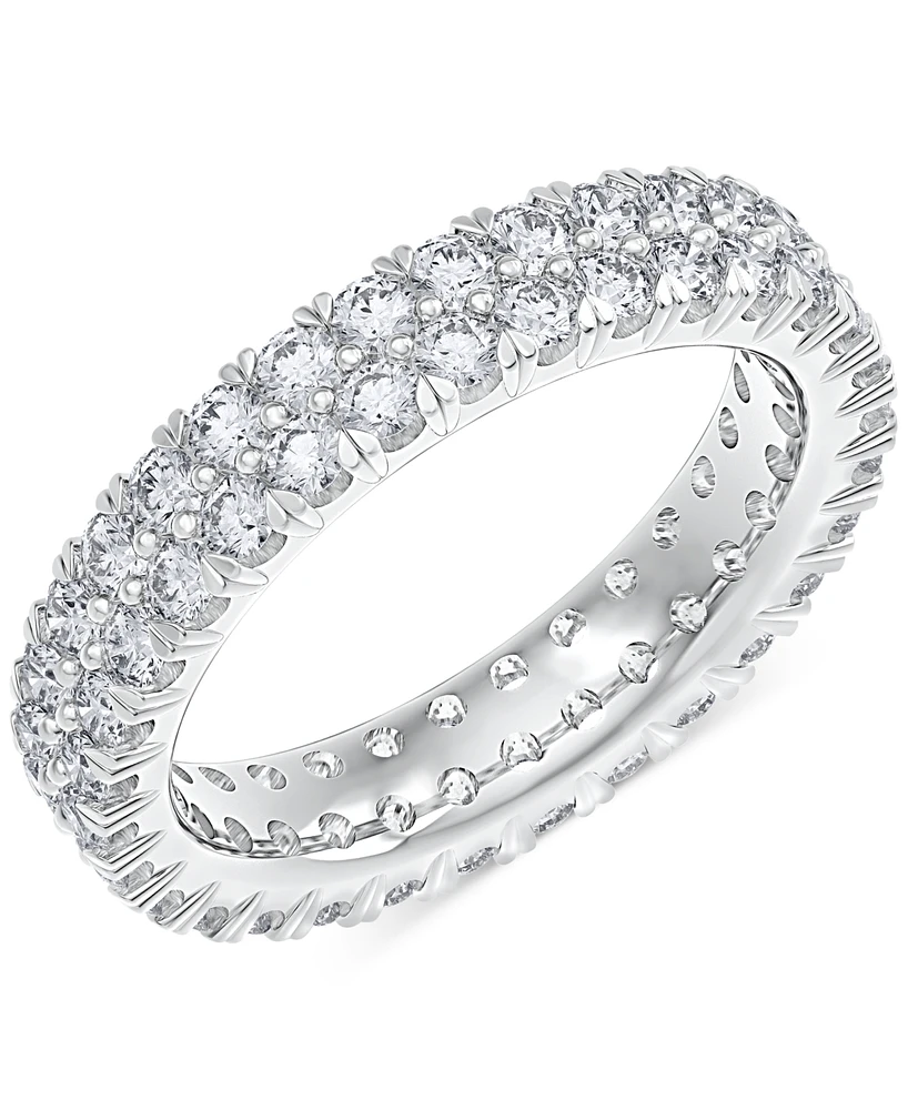 Diamond Double Row Eternity Ring (2 ct. t.w.) Platinum, 14k White Gold, or Rose Gold