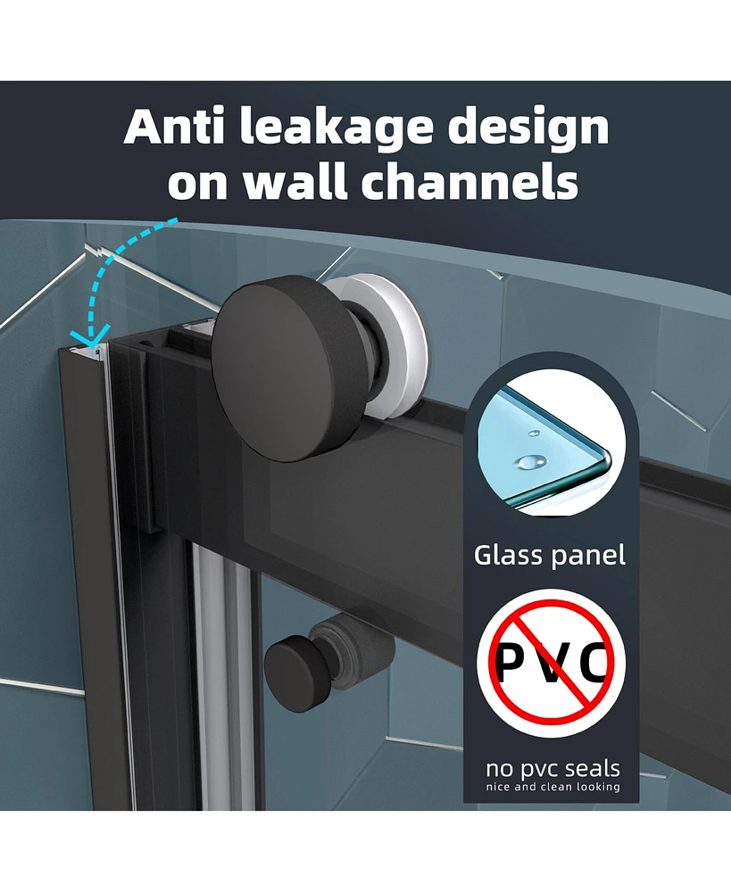 Bypass Shower Door, Reversible Opening, 56"-60" x 74