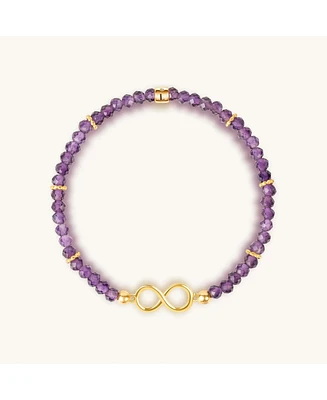 Eternal Bliss - Amethyst Infinity Charm Bracelet