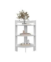 Akutan Side Table with 3 Shelves, 3 Legs, Black Wengue