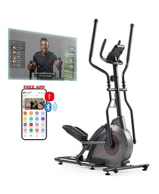 Sunny Health & Fitness Ultra Silent Smart Elliptical Exerciser, 300LB Capacity & 16” Long Stride with Free SunnyFit App Bluetooth Connection