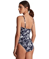 Lauren Ralph Women's Floral-Print U-Wire One-Piece Swimsuit