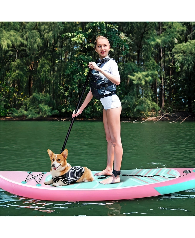 Hongge 10/11 Feet Inflatable Stand up Paddle Board with 3 Fins and Adjustable Paddle