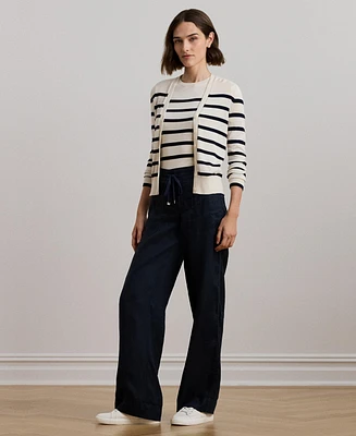 Lauren Ralph Wide-Leg 100% Linen Pants