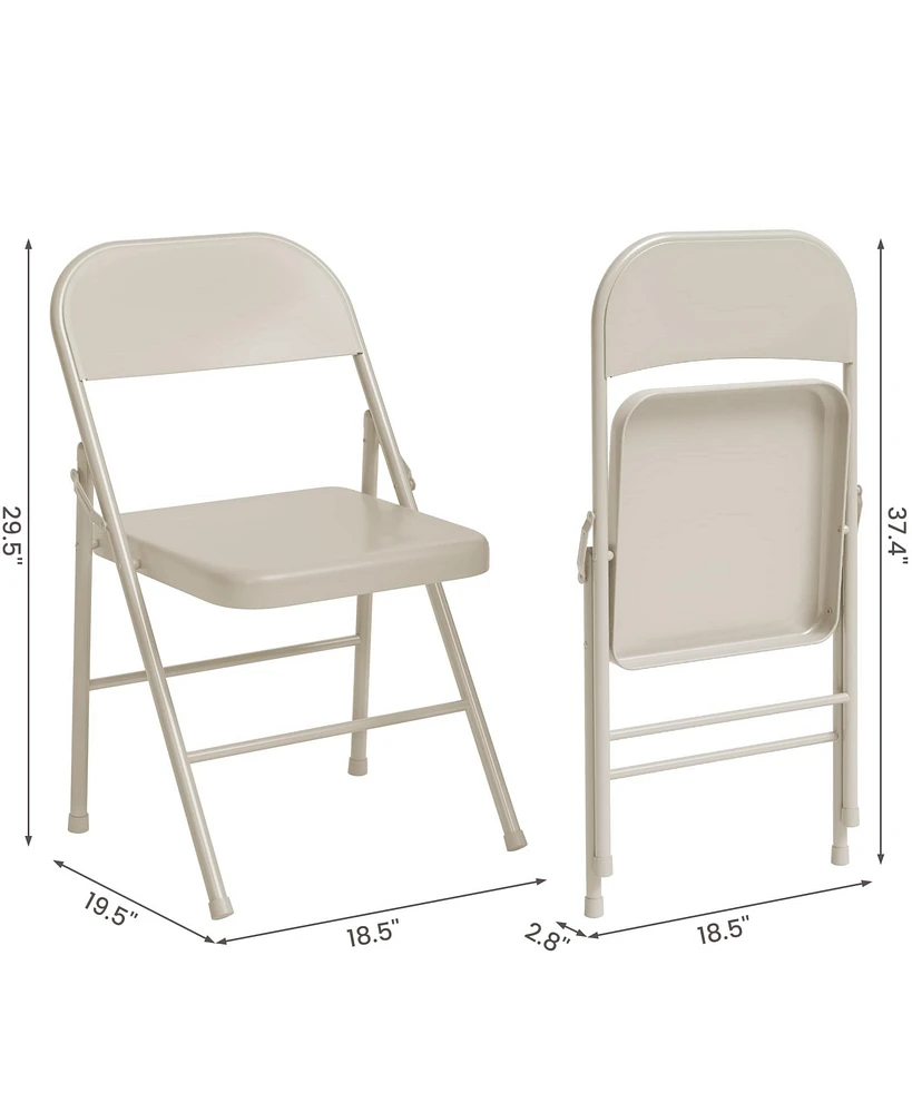 Folding Chairs Set of 2, Foldable Chairs with Metal Frame Hold Up to 350 Pounds