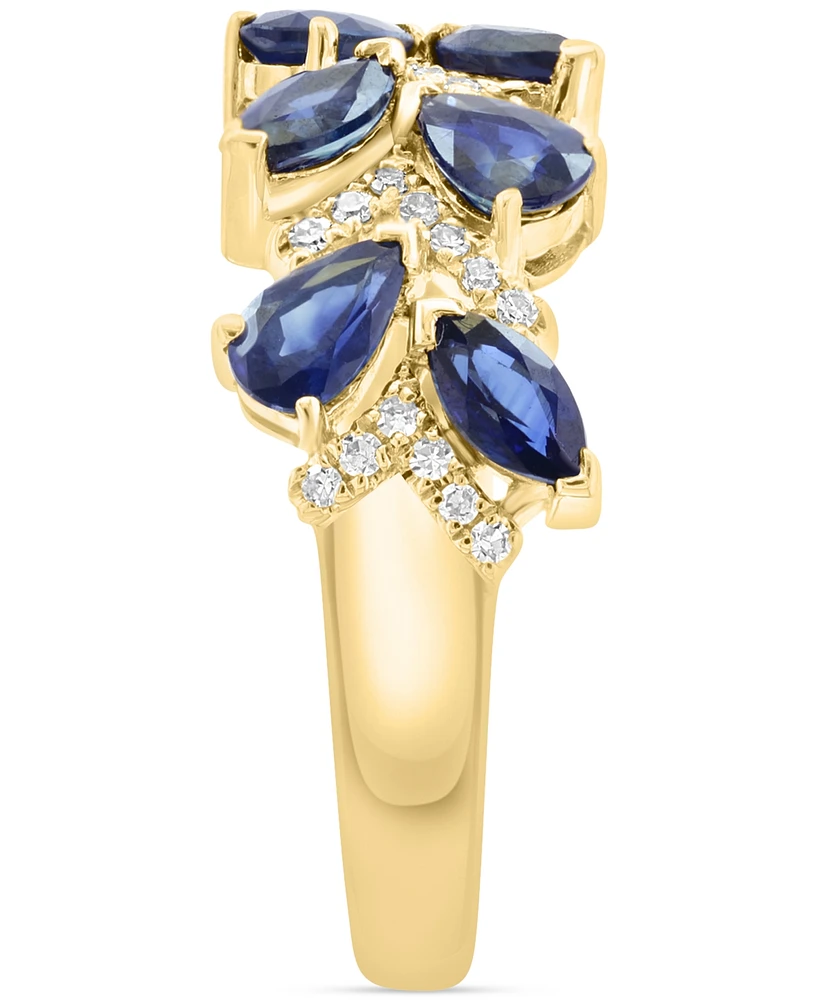 Effy Blue Sapphire (1-3/4 ct. t.w.) & Diamond (1/8 ct. t.w.) Statement Ring in 14k Yellow Gold