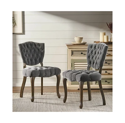 Kd Tufted Chair (Wthr)(Set Of 2)