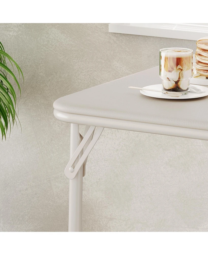gaomon Folding Table, 33.6 Inch Folding Card Table, Portable Square Folding Table with Pu Soft Cushion