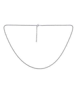 Bling Jewelry Unisex Thin Strong Simple Basic 2MM Yellow Rose Gold Plated Silver Tone Stainless Steel Basic Venetian Box Link Chain Necklace