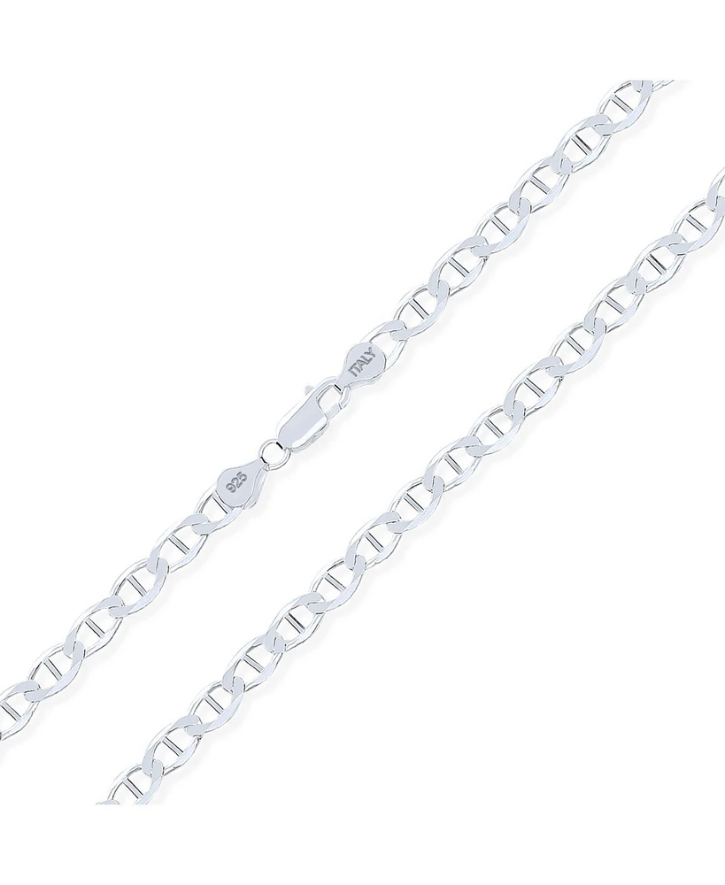 Bling Jewelry Mens Solid Heavy .925 Sterling Silver 9MM Marina Anchor Nautical Mariner Chain Link Necklace For Unisex Made Italy 24 Inch