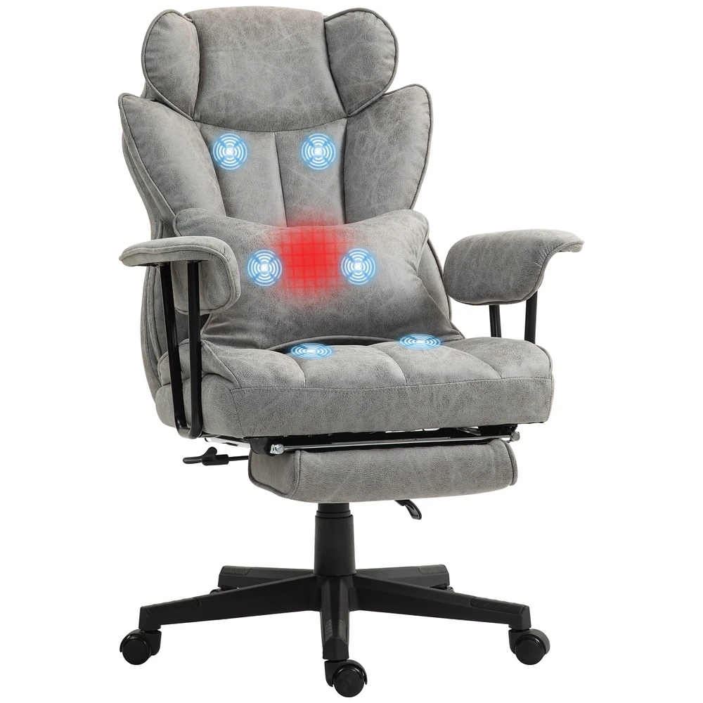 Homcom 396lbs. Big and Tall Massage Office Chair with Footrest,