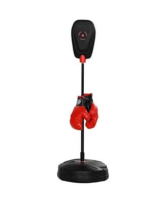 Qaba Kids Punching Bag with Sd & Boxing Gloves for Boys & Girls,