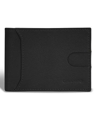 Champs Men's Onyx Collection Leather Access Bi-Fold Wallet