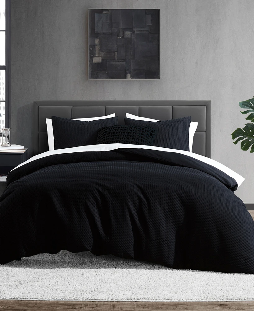 Dkny Modern Waffle 3 Piece Duvet Cover Set