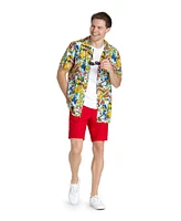 OppoSuits Men's Hawaiian Shirt - Short Sleeve Sonic Retro Multicolor