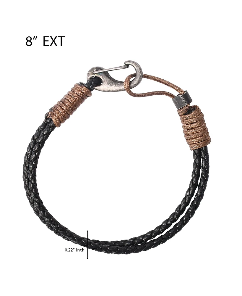Lucky Brand Black Braided Leather Bracelet - Rugged Men s Rope Bracelet