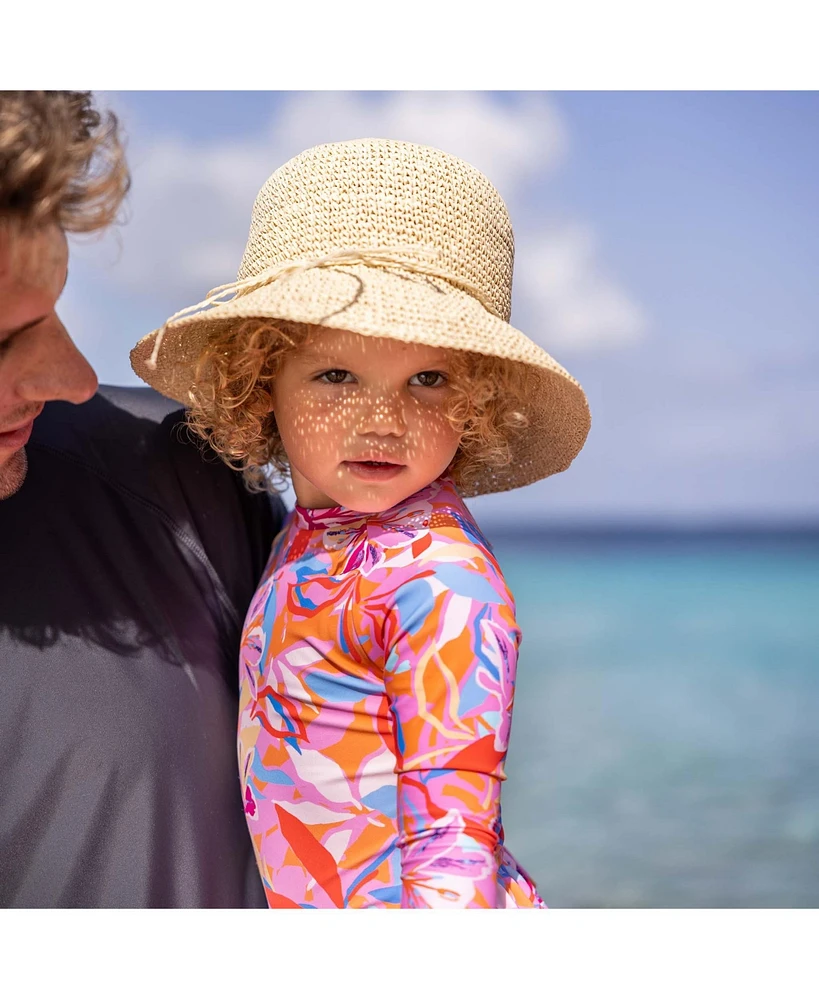 Snapper Rock Girls Blooming Sunset Sustainable Ls Skirt Surf Suit