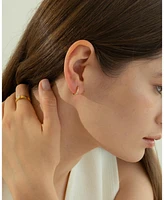 Sterling Silver 18k Gold Plated Ophelia Huggies Hoops – Dainty Summer Earrings, Lightweight, Vacation Style, Warm Weather Look
