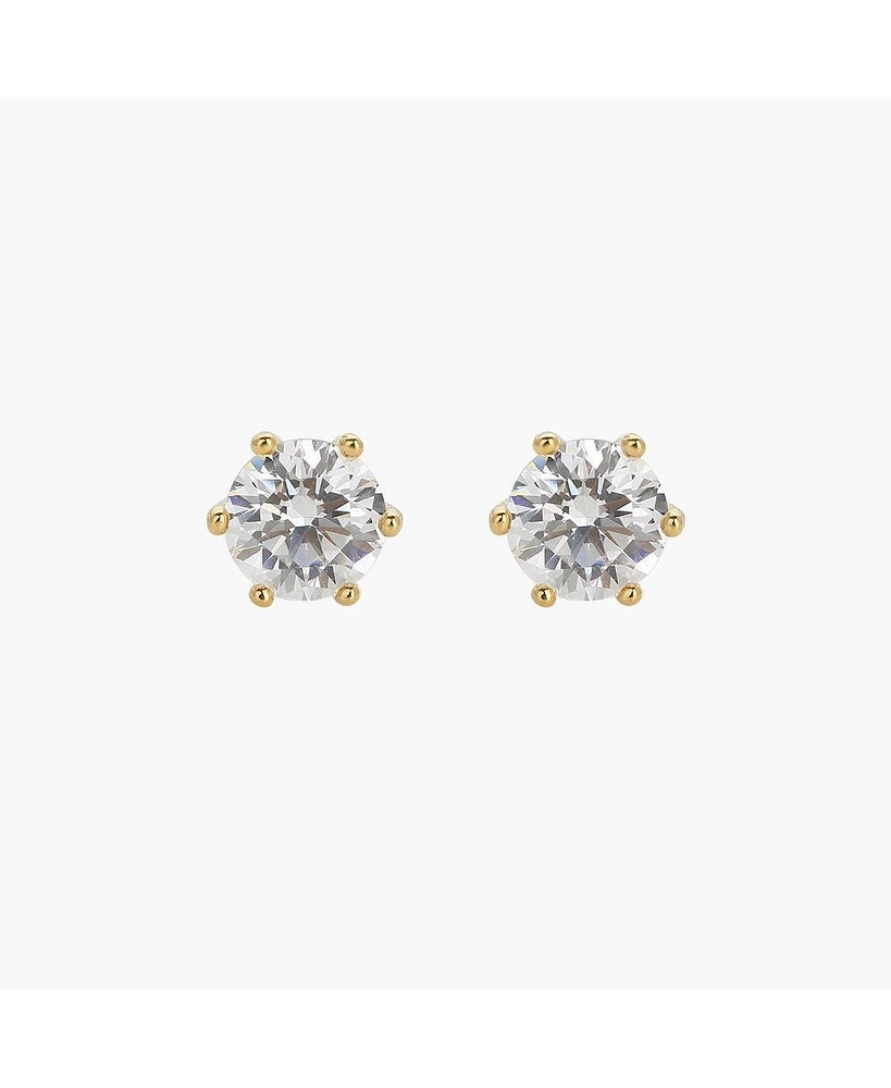 Sterling Silver 18k Gold Plated Estelle Stud Earrings – Dainty Summer Earrings, Lightweight, Vacation Style, Warm Weather Look