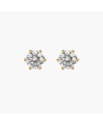 Sterling Silver 18k Gold Plated Estelle Stud Earrings – Dainty Summer Earrings, Lightweight, Vacation Style, Warm Weather Look