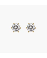 Sterling Silver 18k Gold Plated Estelle Stud Earrings – Dainty Summer Earrings, Lightweight, Vacation Style, Warm Weather Look