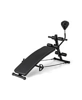 Hongge Adjustable Decline Sit Up Bench for Exercise for Home Gym with Speed Ball and 2 Resistance Bands