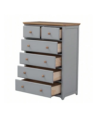 gaomon Wooden Chest With 6 Drawers Wood Rustic Tall Chset Storage Cabinet Dressers Organizer For Bedroom Hallway Living Room