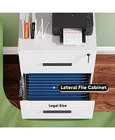 2-Drawer Wood Lateral File Cabinet with Lock for Office Home