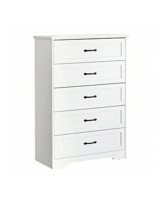 Modern 5 Drawers Dresser, Chest Of Drawers Closet Organizers And Storage Clothes, Modern Dressers For Closet Living Room, Kids Bedroom (5 Drawers Dres