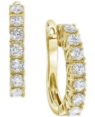 Diamond Small Huggie Hoop Earrings (1 ct. t.w.) in 14k White or Yellow Gold