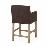 26-Inch Upholstered Counter Height Bar Stool with Wood Legs, Accent Chair for Kitchen or Living Room (1PK)-The Pop Home